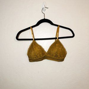 2 for $15, Mustard Yellow Floral Lace Bra